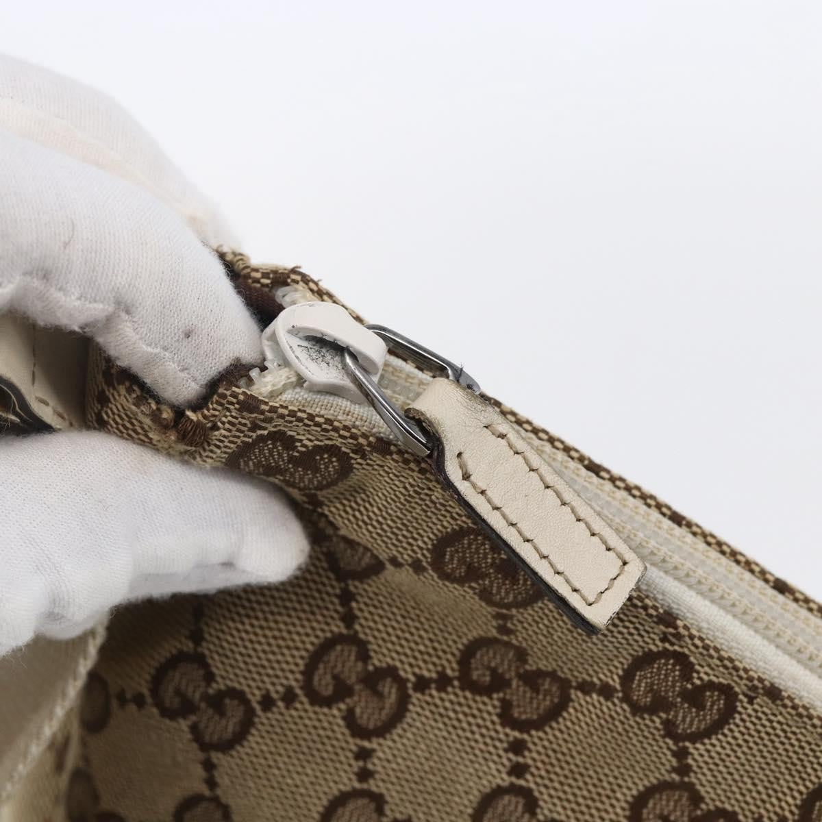 Gucci Zip Messenger Bag GG Canvas with Perforated Leather