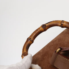 Gucci Vintage Bamboo Backpack Suede
