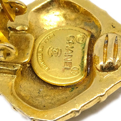 Chanel Vintage Clip On Bow Earrings Metal