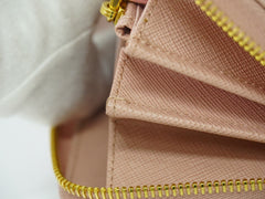 Prada Bow Zip Around Wallet Saffiano Leather