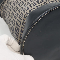 Fendi FF Logo Mon Tresor Bucket Bag Printed Shearling with Leather