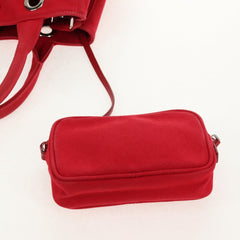 Prada Canapa Convertible Tote Grommet Embellished Canvas