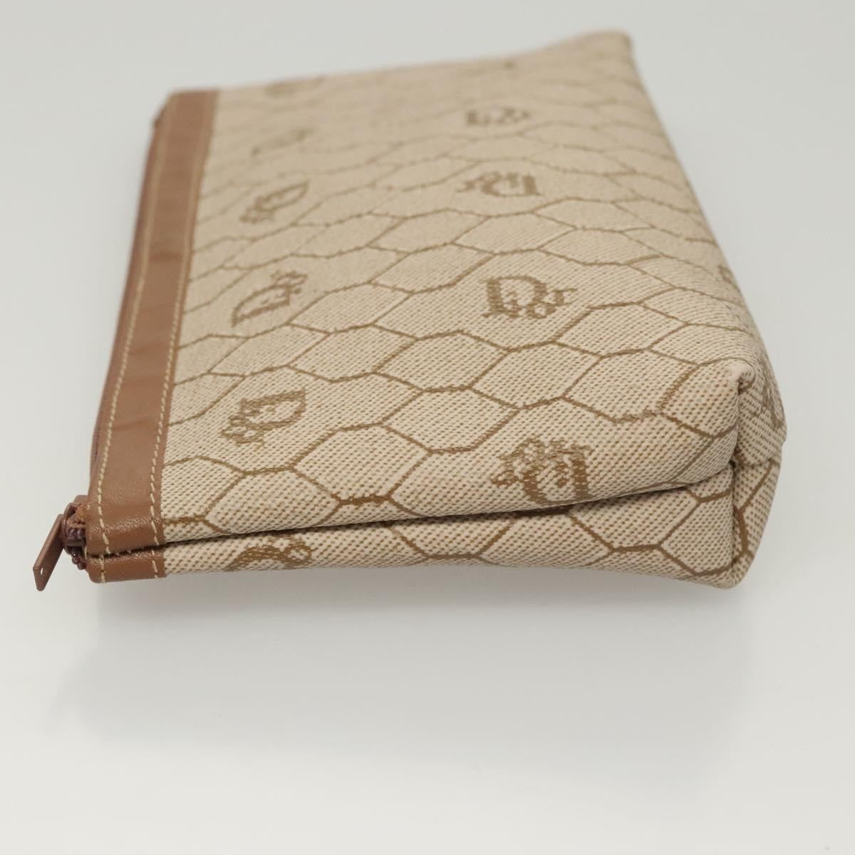 Christian Dior Vintage Honeycomb Zip Pouch Coated Canvas