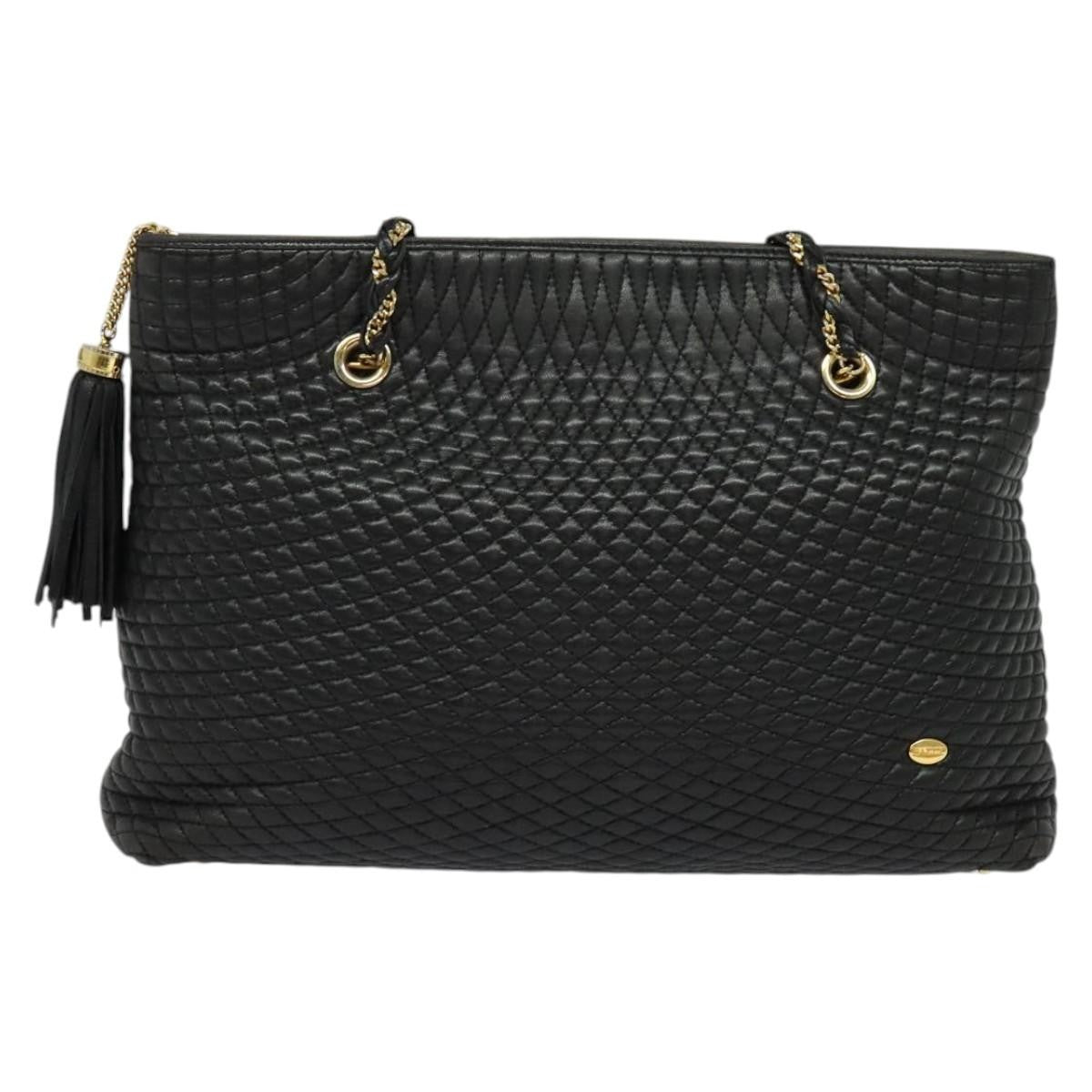 Bally Vintage Chain Shoulder Bag Quilted Leather