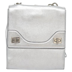 Prada Double Turn Lock Shoulder Bag Leather