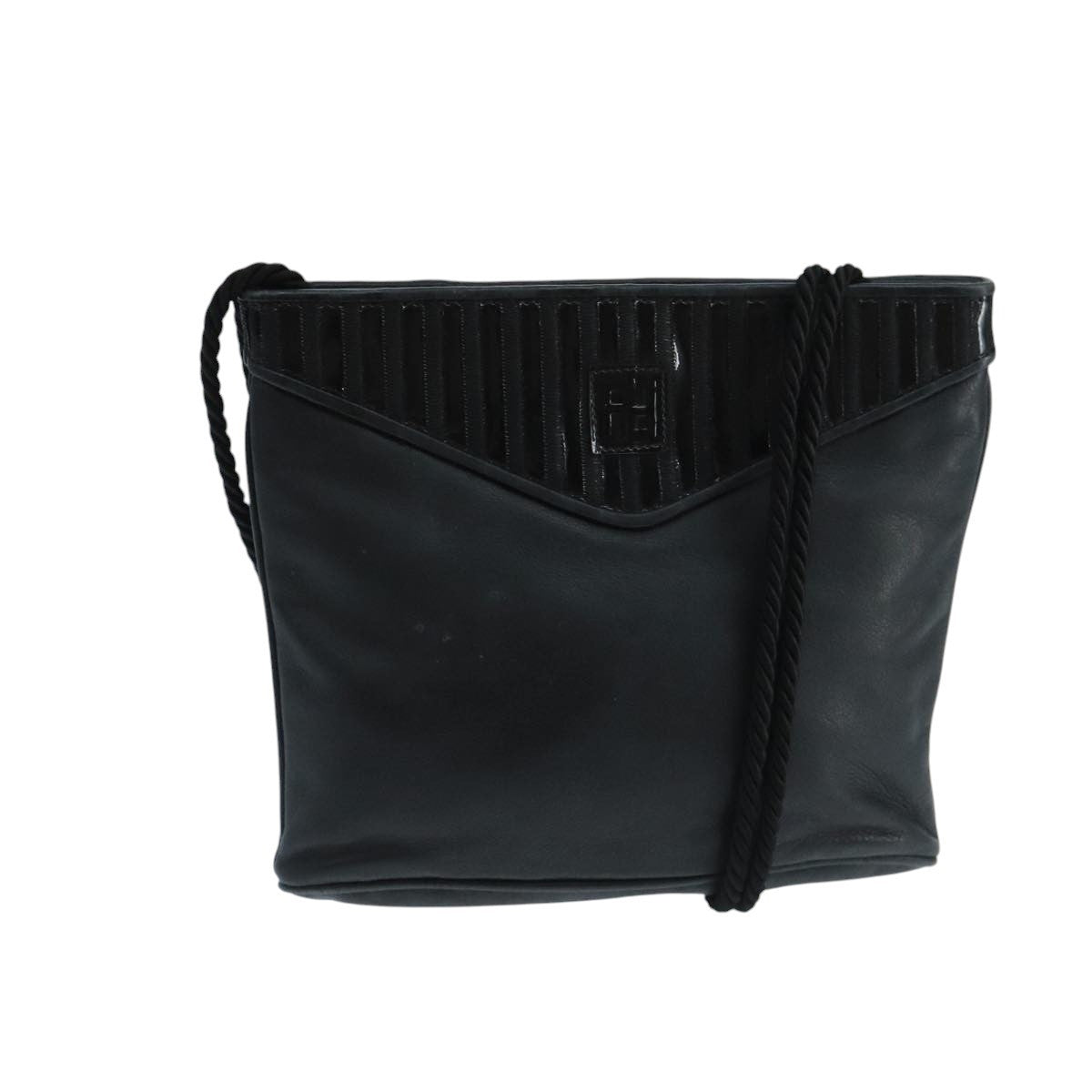 Fendi FF Logo Stamp Zip Pouch Printed Leather