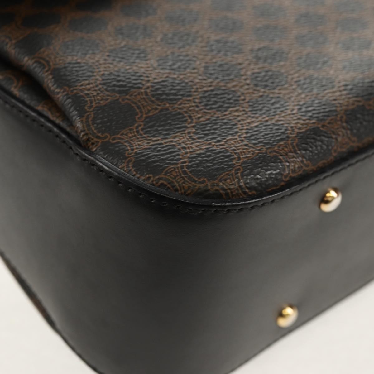 Celine Vintage Convertible Top Handle Bag Macadam Coated Canvas