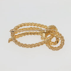 Christian Dior Vintage Logo Bow Safety Pin Brooch Metal