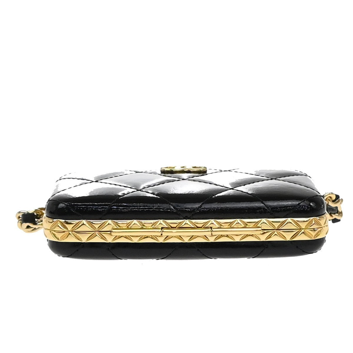 Chanel Framed Box Clutch with Chain Quilted Patent