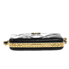 Chanel Framed Box Clutch with Chain Quilted Patent