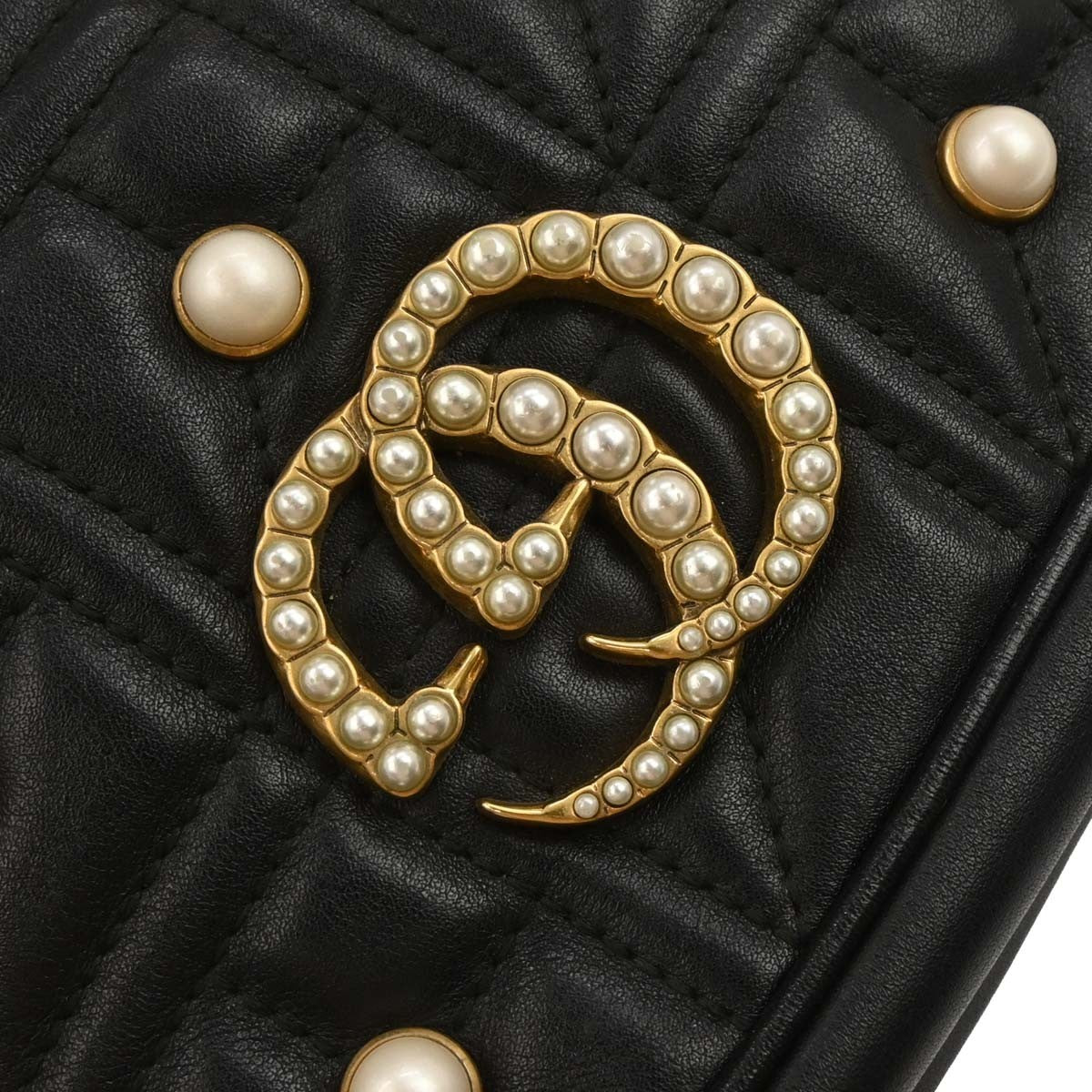 Gucci Pearly GG Marmont Shoulder Bag Embellished Matelasse Leather