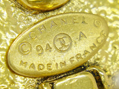 Chanel Vintage Round CC Clip-On Earrings Metal with Faux Pearl