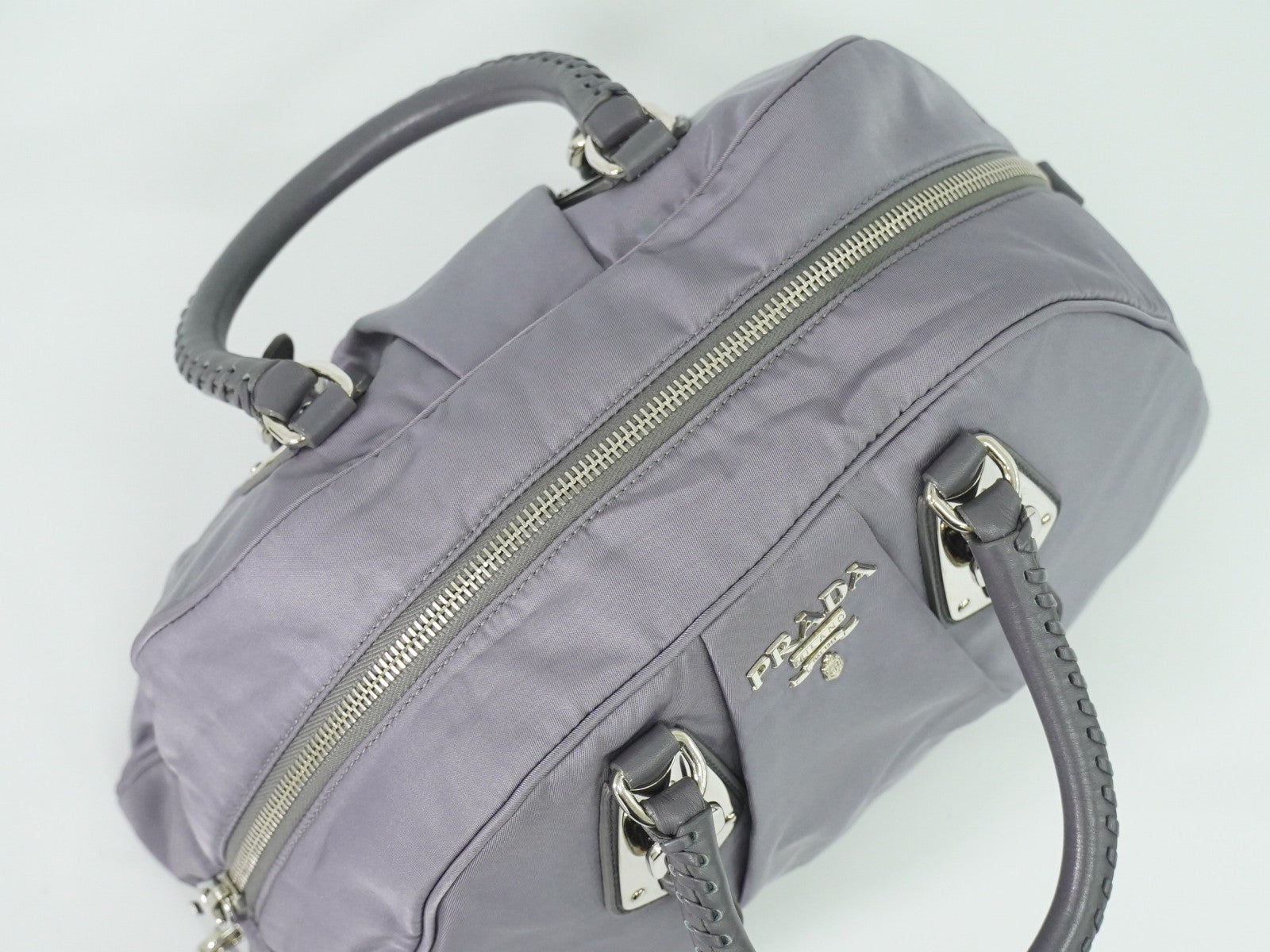 Prada Buckle Dome Satchel Tessuto