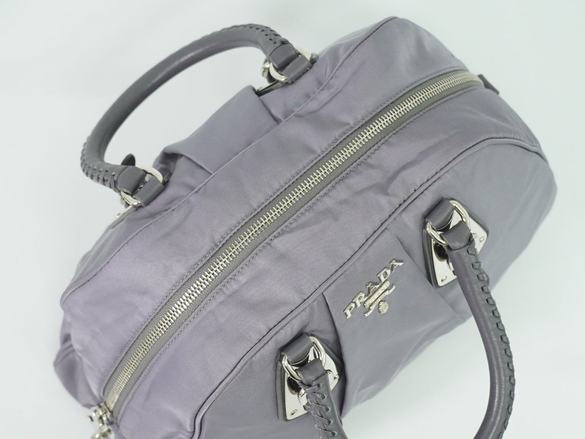 Prada Buckle Dome Satchel Tessuto