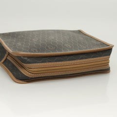 Christian Dior Vintage Honeycomb Zip Pouch Coated Canvas