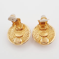 Chanel CC Round Earrings Metal
