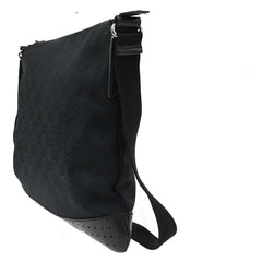 Gucci Zip Messenger Bag GG Canvas with Perforated Leather