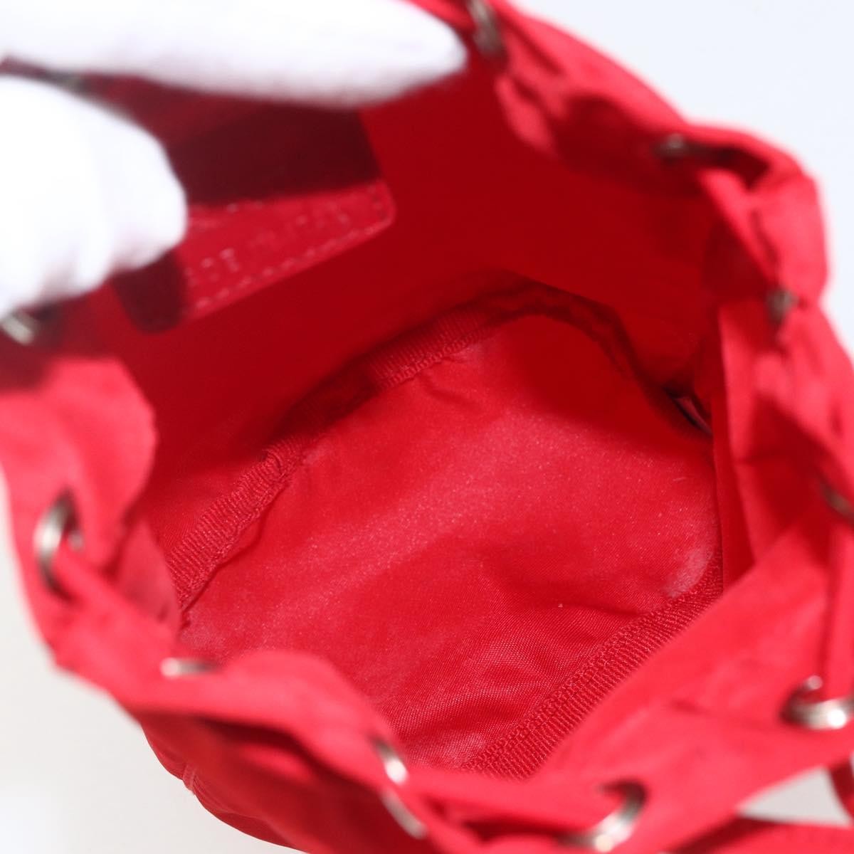 Prada Drawstring Wristlet Bucket Bag Tessuto