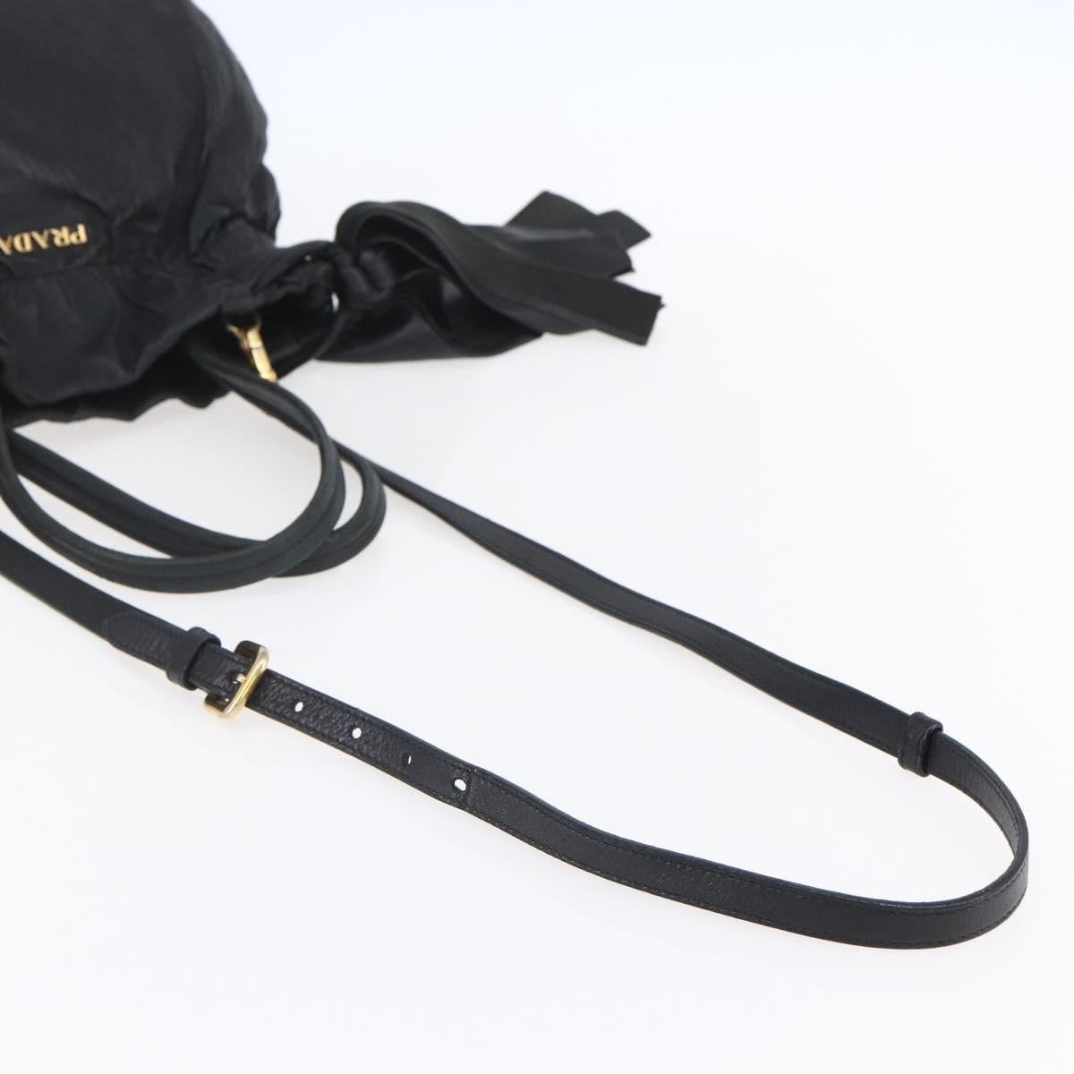 Prada Bow Tie Pleated Tote Leather