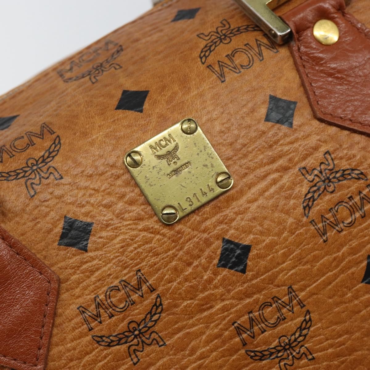 MCM Visetos Handbag Canvas and Leather