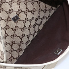 Gucci Zip Messenger Bag GG Canvas with Perforated Leather