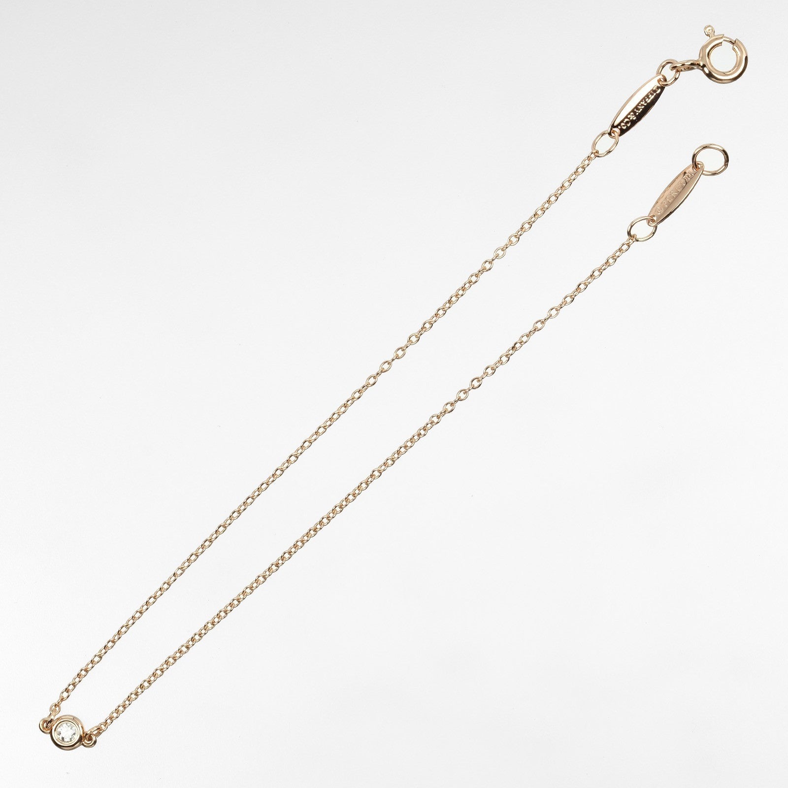 Tiffany & Co. Elsa Peretti Diamonds by the Yard 3 Stone Bracelet 18K Rose Gold with Diamonds