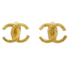 Chanel CC Clip-On Earrings Textured Metal