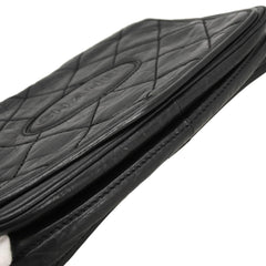 Chanel Vintage Logo Messenger Bag Quilted Aged Calfskin