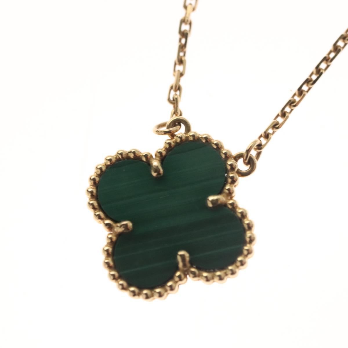 Van Cleef & Arpels Vintage Alhambra Pendant Necklace 18K Yellow Gold and Malachite