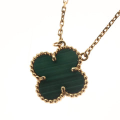 Van Cleef & Arpels Vintage Alhambra Pendant Necklace 18K Yellow Gold and Malachite