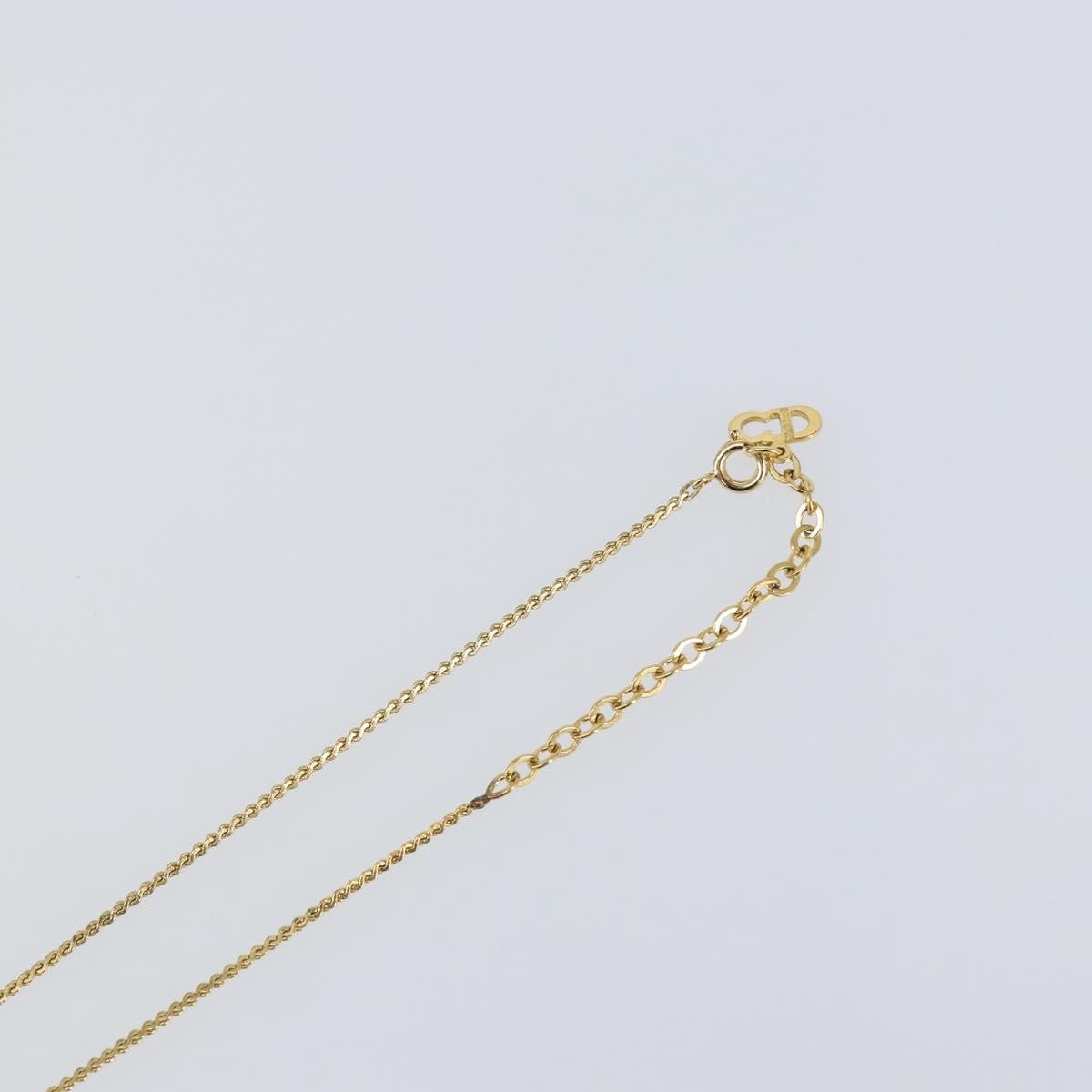 Christian Dior CD Pendant Necklace Metal and Crystals