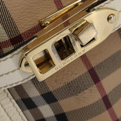 Burberry Minford Satchel Haymarket Coated Canvas