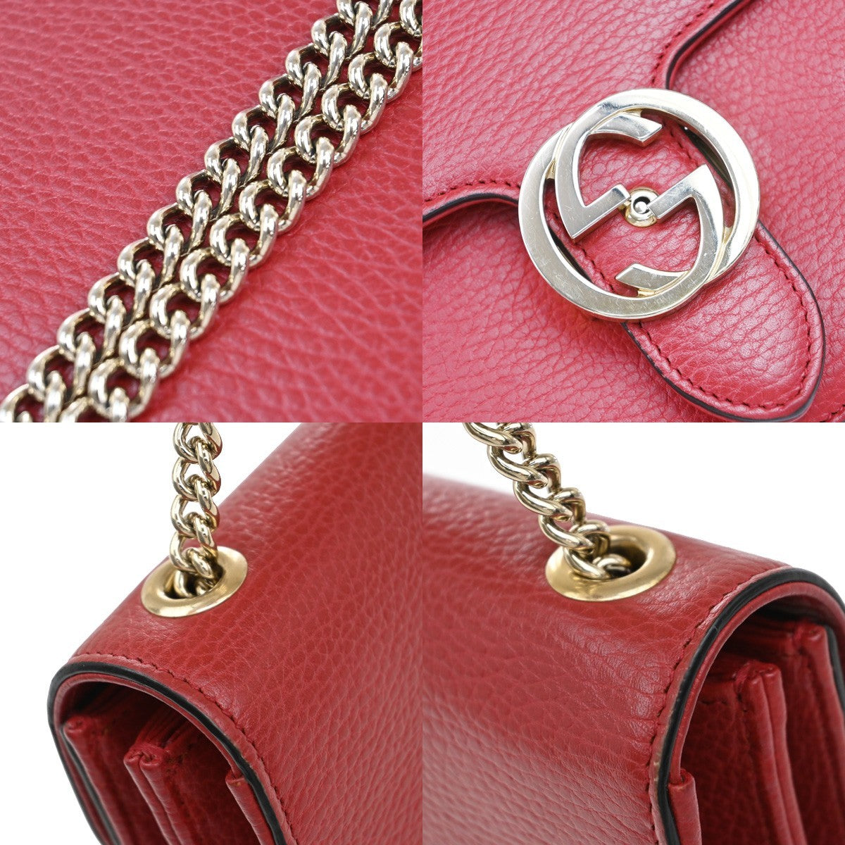 Gucci Interlocking Shoulder Bag Leather