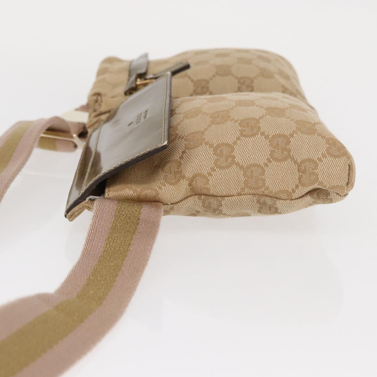 Gucci Vintage Double Belt Bag GG Coated Canvas with Leather