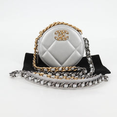 Chanel 19 Round Clutch with Chain Quilted Leather