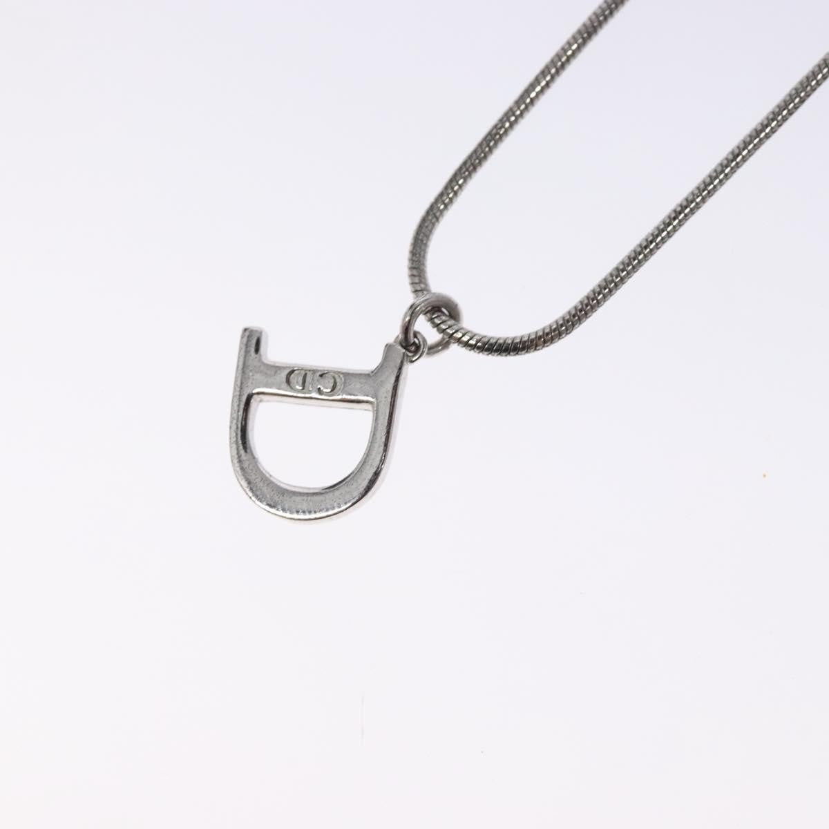 Christian Dior D logo Pendant Necklace Metal