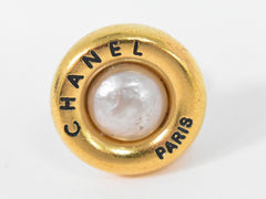 Chanel CC Hoop Clip-On Earrings Crystal Embellished Metal