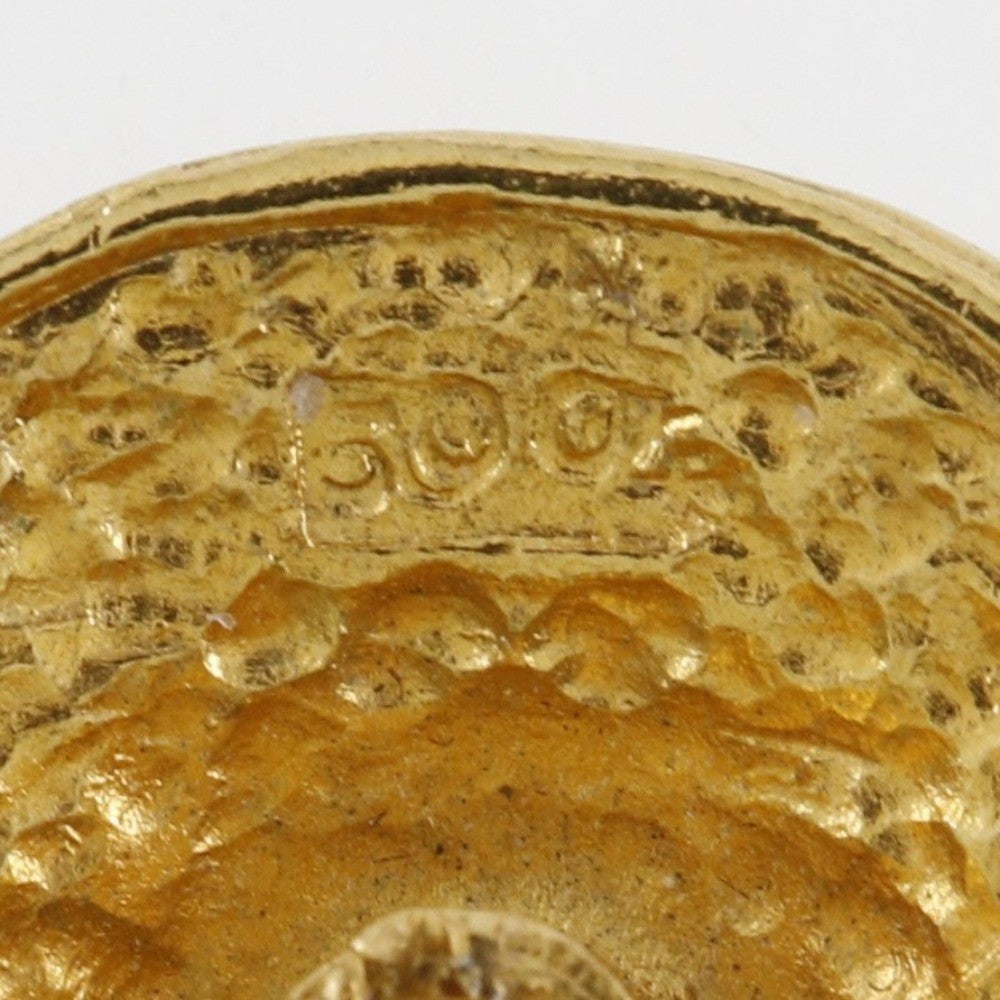 Chanel Vintage Logo Round Cufflinks Plated Gold