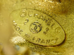 Chanel Vintage CC Round Clip-On Earrings Metal with Crystals