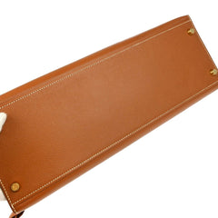 Hermes Kelly Handbag Brown Courchevel with Gold Hardware
