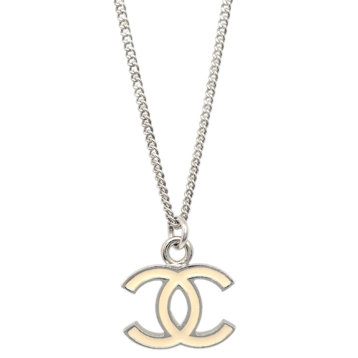 Chanel CC Logo Pendant Necklace Metal