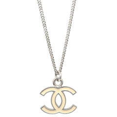 Chanel CC Logo Pendant Necklace Metal