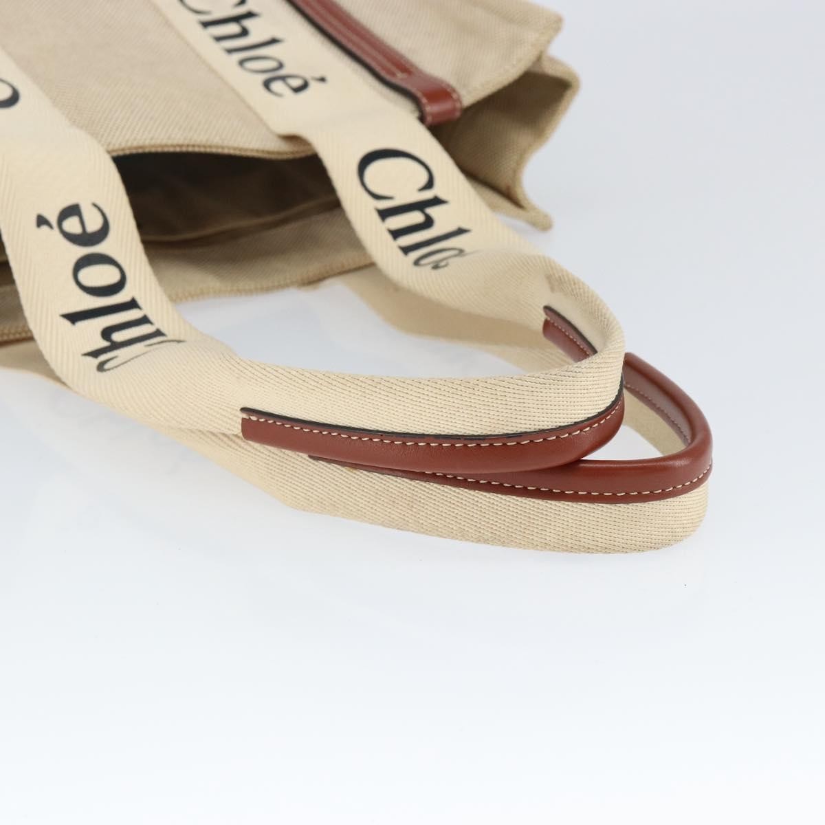Chloe Woody Tote Canvas with Leather