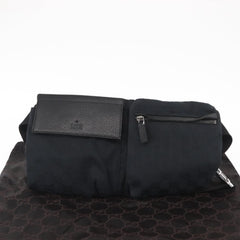 Gucci Vintage Double Belt Bag GG Canvas with Leather