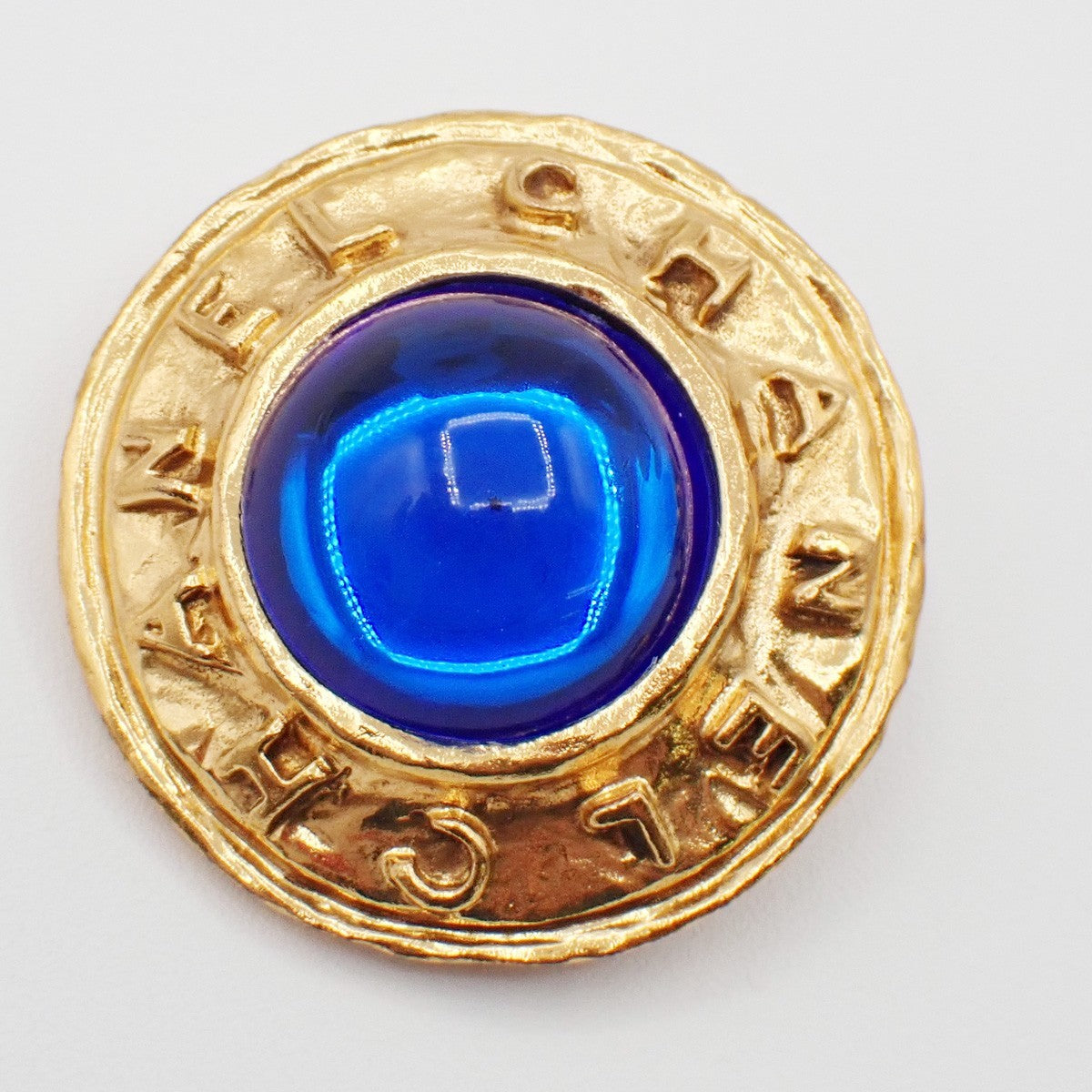 Chanel Vintage Round Clip-On Earrings Metal with Faux Pearl