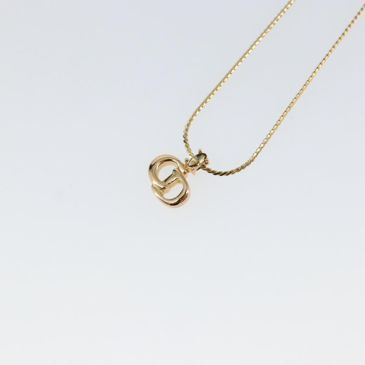 Christian Dior CD Pendant Necklace Gold-plated