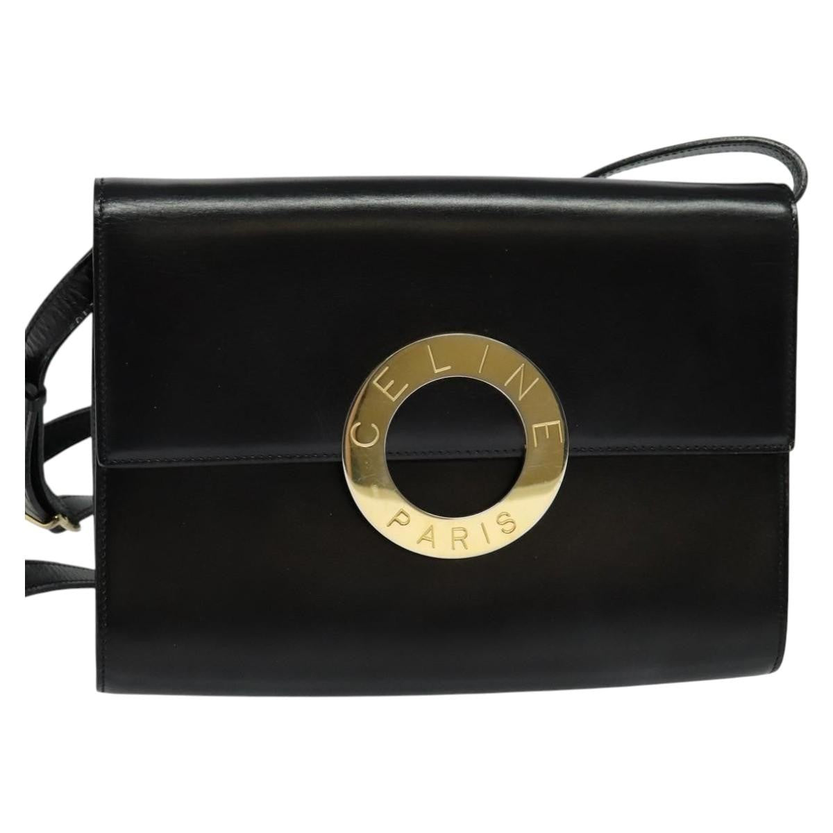 Celine Vintage Circle Logo Crossbody Bag Leather