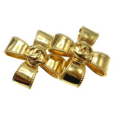 Chanel Vintage CC Clover Clip-On Earrings Metal