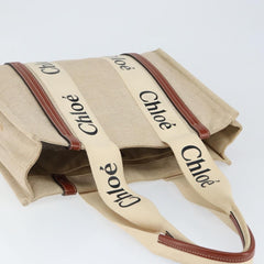 Chloe Woody Tote Canvas with Leather