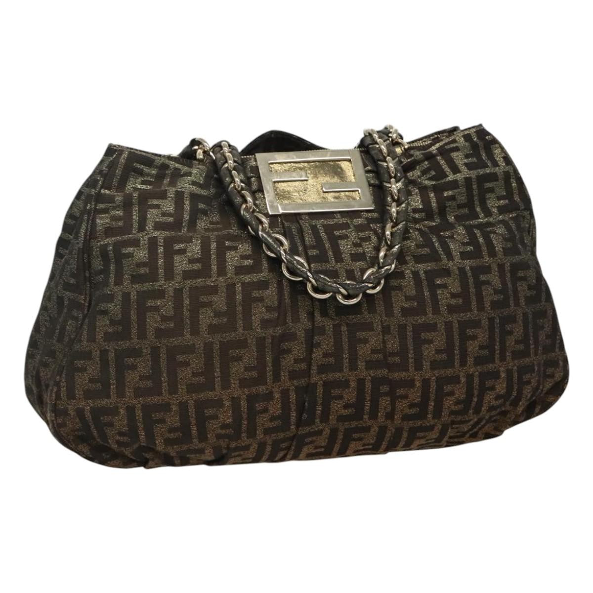 Fendi Mia Tote Metallic Zucca Canvas